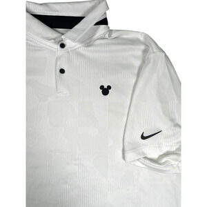 Nike Disney Polo Mens XXL Mickey Mouse Icon Dry-Fit Short Sleeve Top Golf White